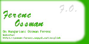 ferenc ossman business card